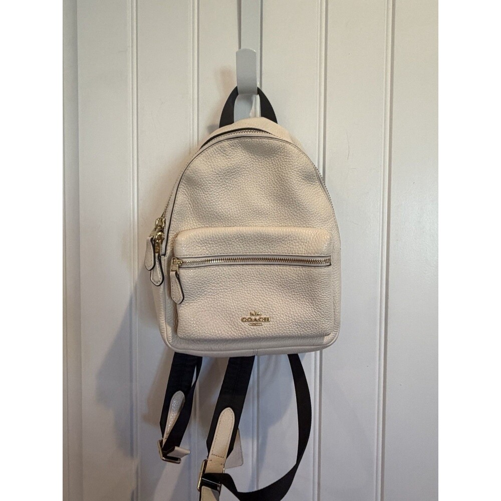 Coach Billie Backpack F29008 Cream Pebbled Leather Gold Hardware Womens